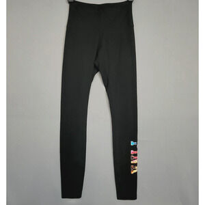 Victorias Secret PINK Yoga Pants Womens XS Black Legging Graphic Logo